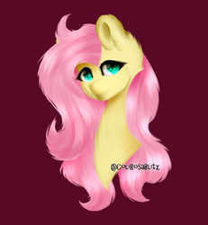 Size: 996x1080 | Tagged: safe, artist:colirosablitz, fluttershy, pony, g4, bust, female, looking at you, mare, simple background, solo