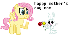 Size: 471x240 | Tagged: safe, artist:drypony198, angel bunny, fluttershy, pegasus, pony, rabbit, g4, flower, fluttermom