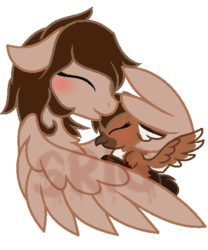 Size: 432x518 | Tagged: safe, artist:superrosey16, oc, oc only, oc:rose thorn, oc:shelly fox, classical hippogriff, hippogriff, pegasus, pony, female, mare, simple background, transparent background