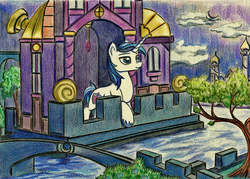 Size: 2000x1429 | Tagged: safe, artist:pedrohander, shining armor, pony, unicorn, g4, male, solo, traditional art