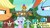 Size: 1600x900 | Tagged: safe, edit, edited screencap, screencap, applejack, gallus, ocellus, rainbow dash, sandbar, silverstream, smolder, yona, g4, non-compete clause, episode followup, looking at each other, student six, text