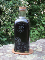 Size: 1448x1931 | Tagged: safe, artist:malte279, sweetie belle, g4, cutie mark, glass bottle, glass engraving, inked water