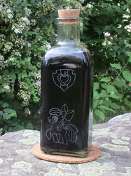 Size: 1316x1755 | Tagged: safe, artist:malte279, apple bloom, g4, cutie mark, glass bottle, glass engraving, inked water