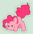 Size: 325x332 | Tagged: safe, artist:papaudopoulos69, pinkie pie, earth pony, pony, g4, animated, crouching, dot eyes, female, mare, motion blur, pinkie sense, solo, twitchy tail