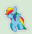 Size: 300x321 | Tagged: safe, artist:papaudopoulos69, rainbow dash, pegasus, pony, animated, dot eyes, female, flying, mare, solo