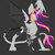 Size: 5792x5792 | Tagged: safe, artist:florarena-kitasatina/dragonborne fox, oc, oc only, oc:dark reflections, alicorn, chimera, demon, dove, pony, absurd resolution, bat wings, cloven hooves, curved horn, horn, hybrid wings, joke oc, leonine tail, mirror, mottled coat, rainbow eyes, unshorn fetlocks, wings