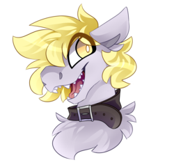Size: 2501x2400 | Tagged: safe, artist:nekosnicker, oc, oc only, oc:golden aegis, pegasus, pony, blonde, bust, collar, cute, fluffy, high res, simple background, teeth, transparent background
