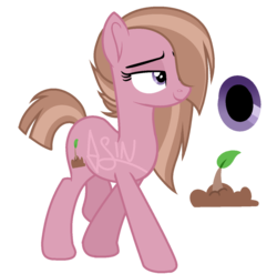 Size: 1024x1013 | Tagged: safe, artist:dualitysin, oc, oc only, oc:rocky sprout, pony, unicorn, base used, female, hair over one eye, mare, offspring, parent:big macintosh, parent:marble pie, parents:marblemac, simple background, solo, transparent background, watermark