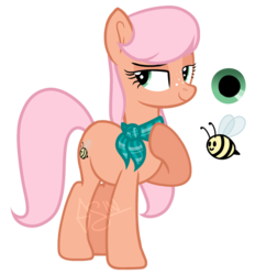Size: 1024x1104 | Tagged: safe, artist:dualitysin, oc, oc only, oc:pink lady, earth pony, pony, base used, female, freckles, magical lesbian spawn, mare, neckerchief, offspring, parent:applejack, parent:fluttershy, parents:appleshy, simple background, solo, transparent background
