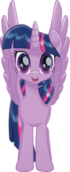 Size: 250x613 | Tagged: safe, twilight sparkle, alicorn, pony, g4, female, front view, looking at you, mare, simple background, solo, transparent background, twilight sparkle (alicorn)