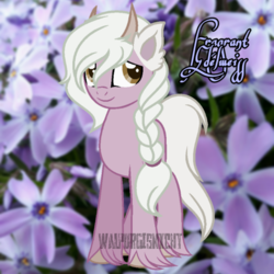 Size: 600x600 | Tagged: safe, artist:t-aroutachiikun, oc, oc only, oc:fragant edelweiss, earth pony, goat, goat pony, pony, horns, male, solo, stallion