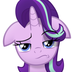 Size: 4000x4000 | Tagged: safe, artist:sol-r, starlight glimmer, pony, unicorn, g4, the parent map, bust, female, floppy ears, frown, raised eyebrow, shadow, simple background, solo, starlight glimmer is not amused, transparent background, unamused, vector