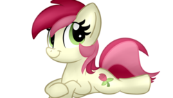 Size: 1024x576 | Tagged: safe, artist:lbrcloud, roseluck, earth pony, pony, g4, female, mare, prone, simple background, smiling, solo, transparent background