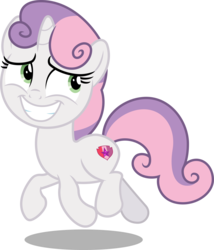 Size: 7408x8665 | Tagged: safe, artist:fruft, sweetie belle, pony, unicorn, g4, hard to say anything, absurd resolution, awkward smile, cute, diasweetes, female, filly, grin, running, simple background, smiling, solo, transparent background, vector