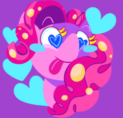 Size: 537x518 | Tagged: safe, artist:troola, pinkie pie, earth pony, pony, g4, bright, bust, colorful, diabetes intensifies, eyestrain warning, female, heart, heart eyes, portrait, solo, tongue out, wingding eyes