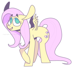 Size: 870x818 | Tagged: safe, artist:wolfs42, fluttershy, pegasus, pony, g4, female, mare, no pupils, simple background, smiling, solo, transparent background