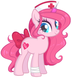 Size: 1033x1120 | Tagged: safe, artist:misspinka, oc, oc only, oc:cootie shot, earth pony, pony, female, mare, not pinkie pie, nurse, simple background, solo, syringe, transparent background