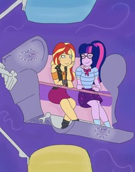 Size: 768x978 | Tagged: safe, artist:horsegirlpodcast, sci-twi, sunset shimmer, twilight sparkle, equestria girls, equestria girls specials, g4, my little pony equestria girls: better together, my little pony equestria girls: rollercoaster of friendship, cute, date, duo, eyes closed, female, ferris wheel, geode of empathy, geode of telekinesis, happy, heart, lesbian, me my selfie and i, ship:sci-twishimmer, ship:sunsetsparkle, shipping, smiling, twiabetes