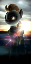 Size: 650x1337 | Tagged: safe, artist:ilucky7, lightning dust, pony, g4, 3d, clothes, female, solo, sun