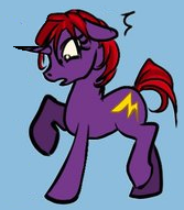 Size: 167x191 | Tagged: artist needed, source needed, safe, edit, pony, unicorn, cutie mark, female, heart, mare, ponified, raised hoof, simple background, solo, thunderbolt, w.i.t.c.h., will vandom