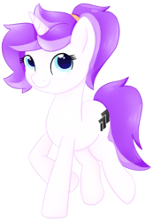 Size: 946x1366 | Tagged: safe, artist:rivin177, oc, oc only, oc:rivin, pony, unicorn, blue eyes, female, mare, purple, raised hoof, simple background, solo, transparent background