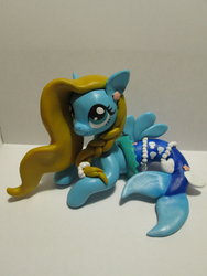 Size: 1024x1365 | Tagged: safe, artist:earthenpony, oc, pony, seapony (g4), customized toy, female, irl, photo, sculpture, solo, traditional art
