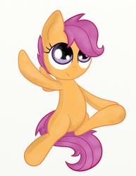 Size: 918x1190 | Tagged: safe, artist:springveil, scootaloo, pegasus, pony, g4, cute, cutealoo, female, filly, looking up, simple background, solo, white background