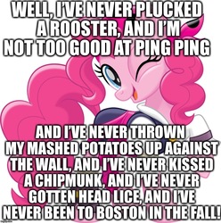 Size: 977x983 | Tagged: safe, pinkie pie, pony, g4, female, image macro, mare, meme, pirate, pirate pinkie pie, silly songs with pinkie, simple background, solo, song in the comments, the pirates who don't do anything, veggietales, white background