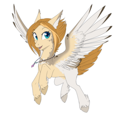 Size: 2550x2432 | Tagged: safe, artist:askbubblelee, oc, oc only, oc:dove (askbubblelee), hippogriff, hybrid, pegasus, pony, feathered fetlocks, female, high res, jewelry, mare, necklace, simple background, solo, spread wings, white background, wings