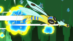 Size: 1280x720 | Tagged: safe, screencap, bee, flash bee, insect, pony, a health of information, g4, flying, speed trail, swamp fever plant, swarm