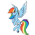 Size: 2000x2000 | Tagged: safe, artist:itsspoops, rainbow dash, pegasus, pony, g4, cutie mark, female, fluffy, flying, high res, looking at you, mare, shading, simple background, spread wings, tail wrap, transparent background, underhoof, wings