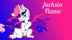 Size: 1366x768 | Tagged: safe, artist:fuchsia flame, oc, oc:fuchsia flame, pony, beauty mark, bedroom eyes, dragicorn, looking at you