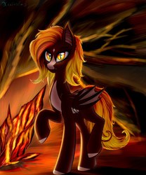 Size: 1000x1200 | Tagged: safe, artist:xeniusfms, oc, oc only, oc:fire glow, bat pony, pony, bat pony oc, solo