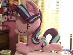 Size: 2048x1536 | Tagged: dead source, safe, artist:sophillia, starlight glimmer, pony, unicorn, g4, eyes closed, irl, photo, plushie, smiling, solo