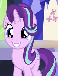 Size: 739x962 | Tagged: safe, screencap, starlight glimmer, pony, unicorn, g4, cropped, cute, female, friendship throne, glimmerbetes, mare, smiling, solo