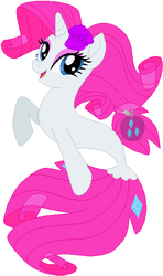 Size: 369x622 | Tagged: safe, artist:selenaede, artist:user15432, rarity, oc, oc only, oc:rarifruit, sea pony, seapony (g4), unicorn, elements of insanity, g4, my little pony: the movie, alternate cutie mark, alternate universe, base used, fins, fish tail, general hat, hasbro, hasbro studios, hat, rarifruit, sea ponies, seaponified, seapony rarity, solo, species swap