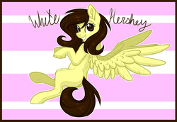 Size: 1024x705 | Tagged: safe, artist:whitehershey, oc, oc only, oc:white hershey, pegasus, pony, abstract background, female, mare, solo