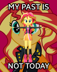 Size: 1024x1307 | Tagged: safe, sunset shimmer, equestria girls, g4, 3d, gmod, image macro, meme, t pose, zoom layer