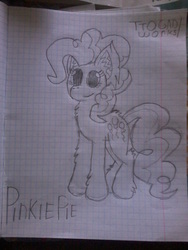 Size: 1200x1600 | Tagged: safe, artist:terminalhash, pinkie pie, earth pony, pony, g4, female, graph paper, sketch, solo, traditional art