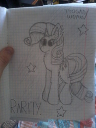 Size: 1200x1600 | Tagged: safe, artist:terminalhash, rarity, pony, g4, female, graph paper, sketch, solo, traditional art
