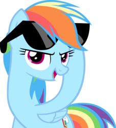 Size: 4371x4820 | Tagged: safe, artist:ironm17, rainbow dash, pegasus, pony, fame and misfortune, g4, absurd resolution, female, flawless, looking at you, open mouth, simple background, singing, solo, sunglasses, transparent background, vector