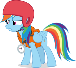 Size: 9665x8655 | Tagged: safe, artist:shutterflyeqd, rainbow dash, pegasus, pony, g4, non-compete clause, absurd resolution, female, helmet, mare, simple background, solo, stopwatch, transparent background, vector