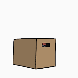 Size: 500x500 | Tagged: safe, artist:moemneop, oc, oc only, oc:lukida, bat pony, pony, animated, box, cardboard box, female, frame by frame, gif, jumping, mare, simple background, solo, white background
