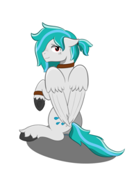 Size: 2480x3207 | Tagged: safe, artist:dyonys, oc, oc only, oc:rainfall, pegasus, pony, bracelet, collar, cutie mark, eyeshadow, freckles, high res, jewelry, looking at you, makeup, male, simple background, simple shading, sitting, stallion, transparent background, unshorn fetlocks, wings