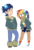 Size: 1353x1994 | Tagged: safe, artist:drawbauchery, rainbow dash, soarin', human, g4, clothes, converse, female, humanized, male, ship:soarindash, shipping, shoes, simple background, smiling, straight