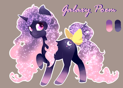 Size: 1400x1000 | Tagged: safe, artist:tokokami, oc, oc only, oc:galaxy poem, pony, bow, solo