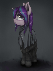 Size: 2000x2667 | Tagged: safe, artist:plotcore, starlight glimmer, pony, unicorn, g4, clothes, dress, edgelight glimmer, emo, female, goth, high res, solo, teenage glimmer, teenager