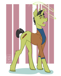 Size: 1280x1592 | Tagged: safe, artist:catversary, changeling, pony, unicorn, changelingified, crossover, disguise, disguised changeling, dreamworks, horn, ponified, species swap, trollhunters, tumblr, walter strickler