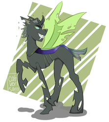 Size: 540x608 | Tagged: safe, artist:catversary, changeling, changelingified, dreamworks, species swap, trollhunters, walter strickler