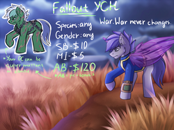 Size: 3000x2250 | Tagged: safe, artist:fkk, oc, oc only, pony, auction, commission, fallout, high res, male, solo, stallion, ych example, your character here